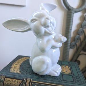 Rosenthal White Porcelain Laughing Rabbit Sculpture Figurine